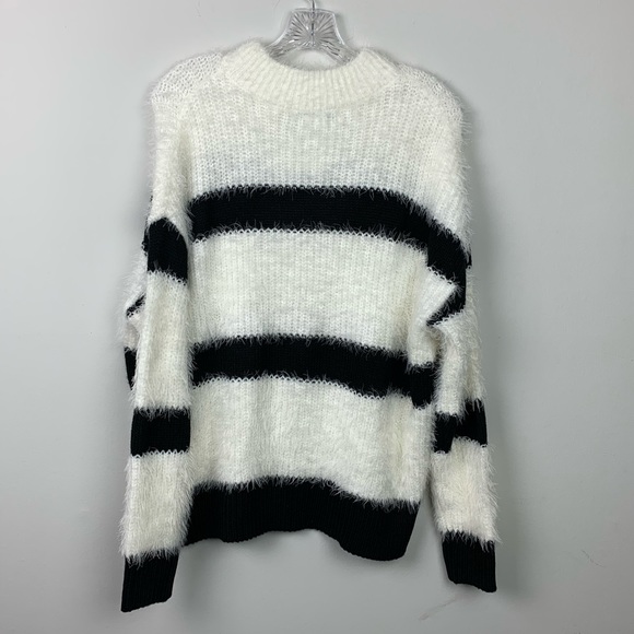 Cotton Emporium Stripe Mock Neck Eyelash Sweater - Picture 7 of 8